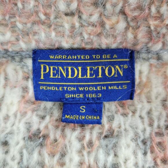 Pendleton Mohair Cardigan Sweater Womens S Woolen Mills Wool Blend Full Zip - Picture 2 of 16
